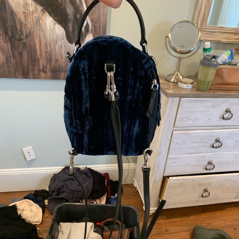 Kate Spade blue velvet back pack